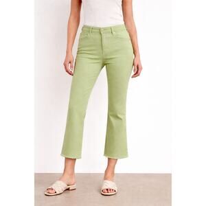 PILCRO Anthropologie Yaya Crop Straight Jeans Size 28 Mid-Rise Lime EUC Spring